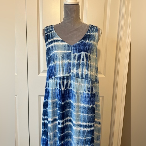 NWT Beach Lunch Lounge Tie Dye Sleeveless Lightweight Maxi Sundress Sz Medium - Picture 3 of 10